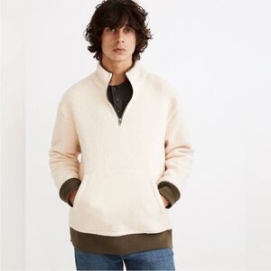 Madewell (Re)sourced Mens Size XXL Sherpa Half-Zip Sweatshirt